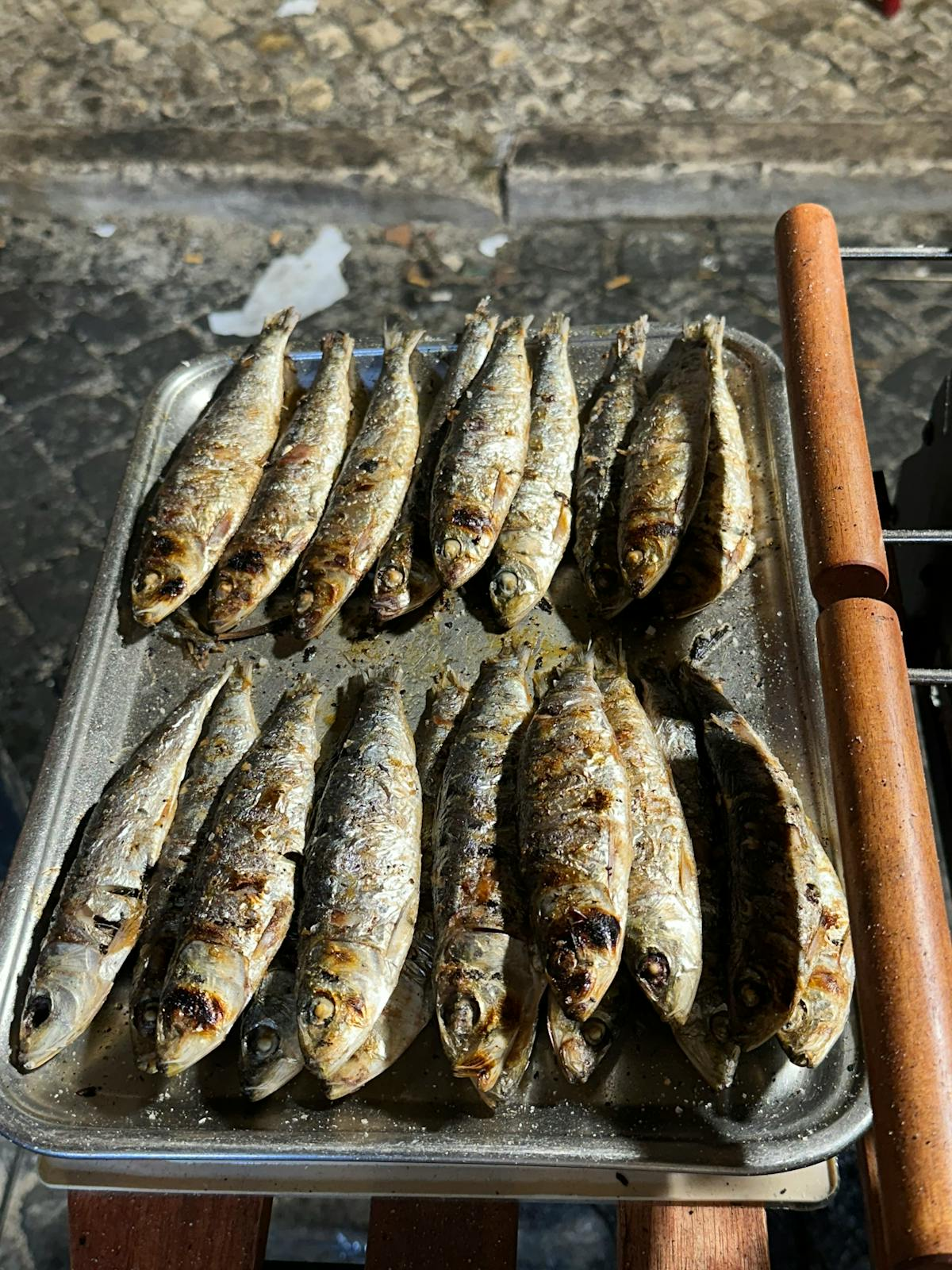 Grilled sardines omega-3 Lisbon street food longevity nutrition